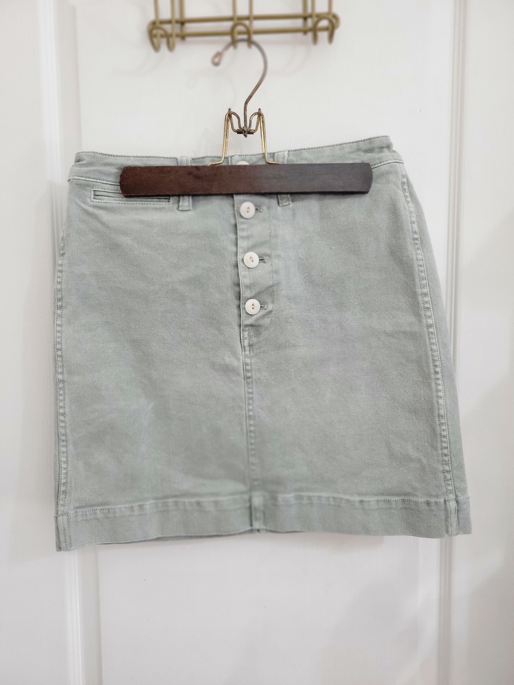 Madewell Sage Green Denim Skirt 28